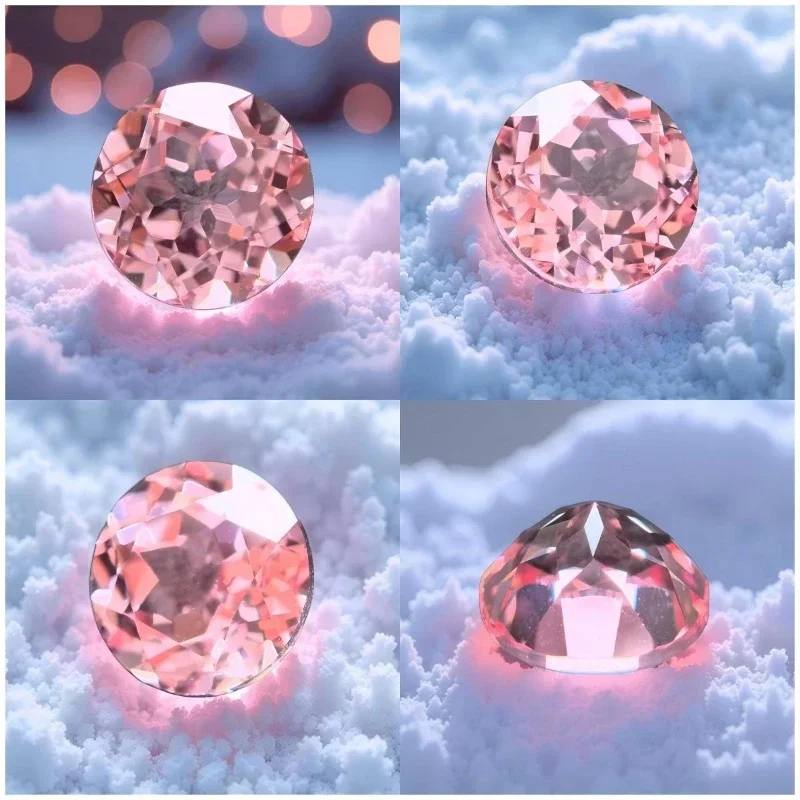 Top Lab Grown Sapphire Morgan Pink Color VVS1 Round Shape Certificate Charms Gemstone For DIY Ring Necklace Earrings Main Materi 6