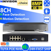 SMART LIFE 4K 8CH PoE NVR 8MP CCTV Security System Face Detection H.265+ Network Surveillance Audio Video Recorder NVR Tuya app