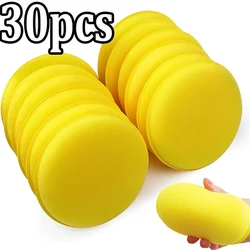 1/10/30pcs Cleaning Sponge Car Waxing Foam Sponge Round Applicator Pad Cleaning Waxing Car Detailing Car Cleaning Tools