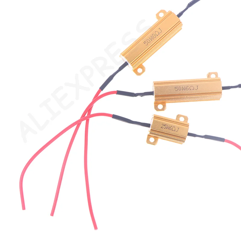 New2Sets Car LED Canbus Decoder 10/25/50W 6/8/25/39Ohm Load For Auto Turn Signal Lantern License Plate Lamp Resistors Resistance