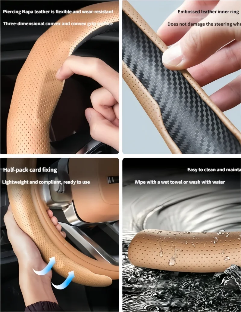 Auto-Lenkradbezug mit Vollabdeckung zum Aufstecken, passend für Chery ICAR V27 2026, modifizierter Lenkradbezug in Original-Fahrzeugfarbe – Detail 5