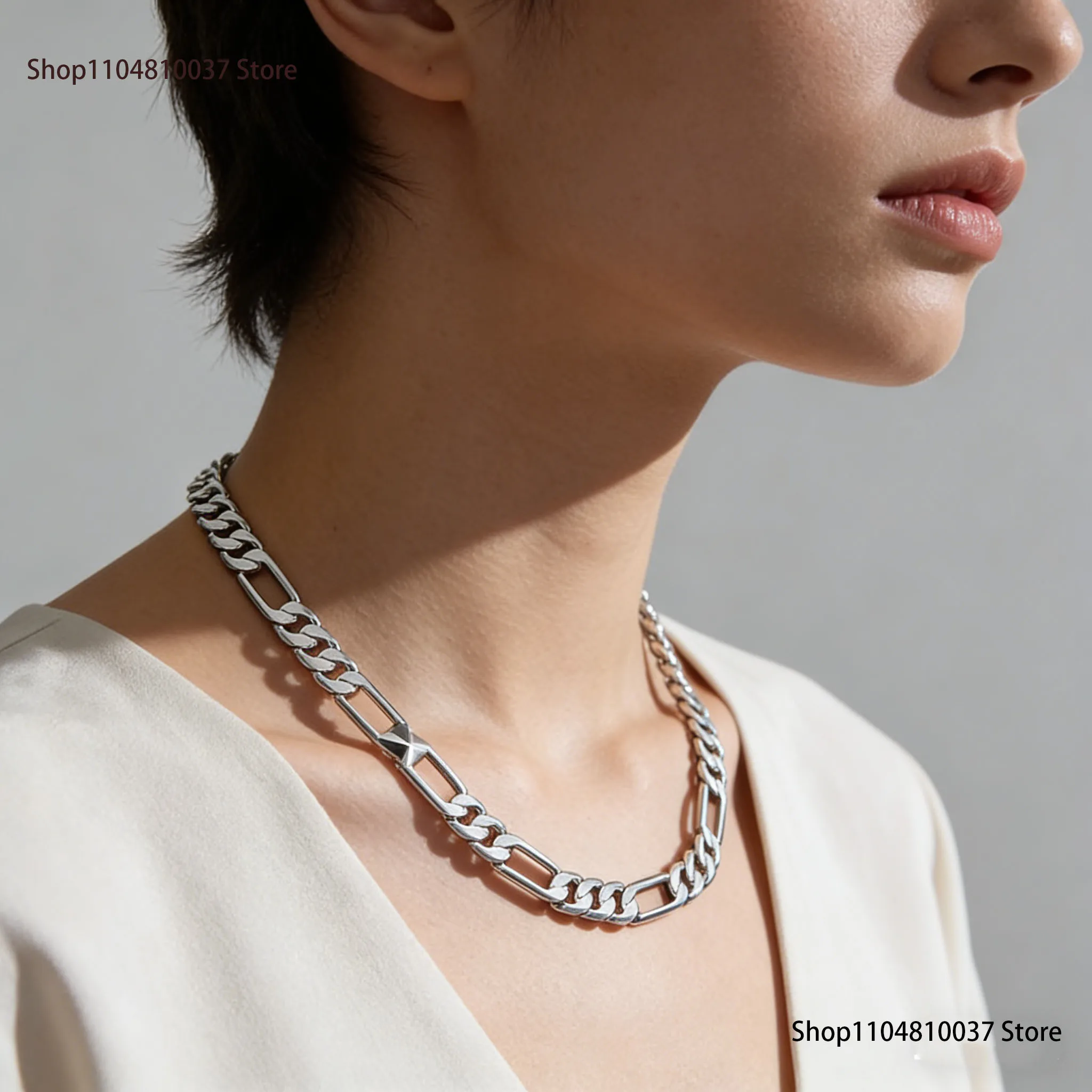 925 Sterling Silver Necklace for Men And Women with Three Rooms One Ferrero Design Fashionable 4MM Silver Chain Jewelry
