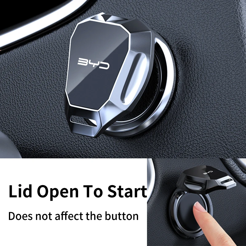 Car One-Touch Start Button Cover Metal Start Case Decor Accessories For BYD M6 Shark 6 G3 G5 T3 13 E2 F3 F0 S6 S7 E5 E6 Plus view 3