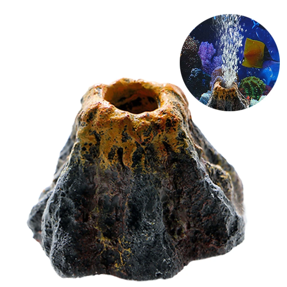 Fish Tank Landscaping Simulation Volcano Aquarium Accessories Rockery Aerator For Aquarium Pump Bubble Stone Oxygen For Aquarium