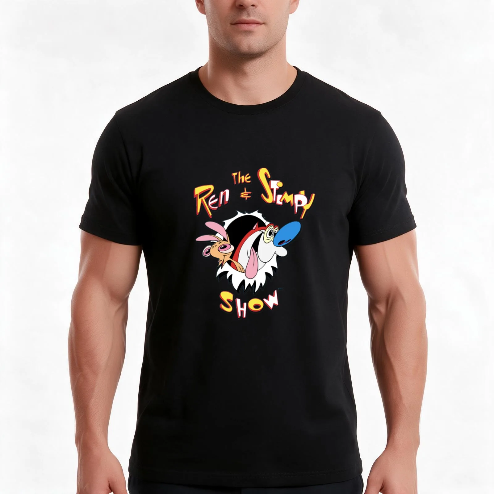 The Ren and Stimpy Show T-Shirt Summer Casual Cotton Tee Oversized Streetwear Tops Vintage Graphic Print Unisex Men Women
