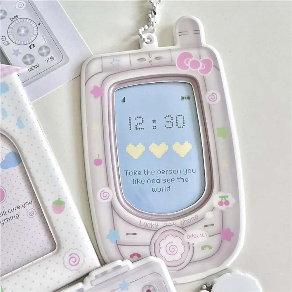 Cute Transparent Idol Photocard Holder Camera Phone Design Girl Card Holder 3-Inch Student Id Bus Card Protective Cover Gifts