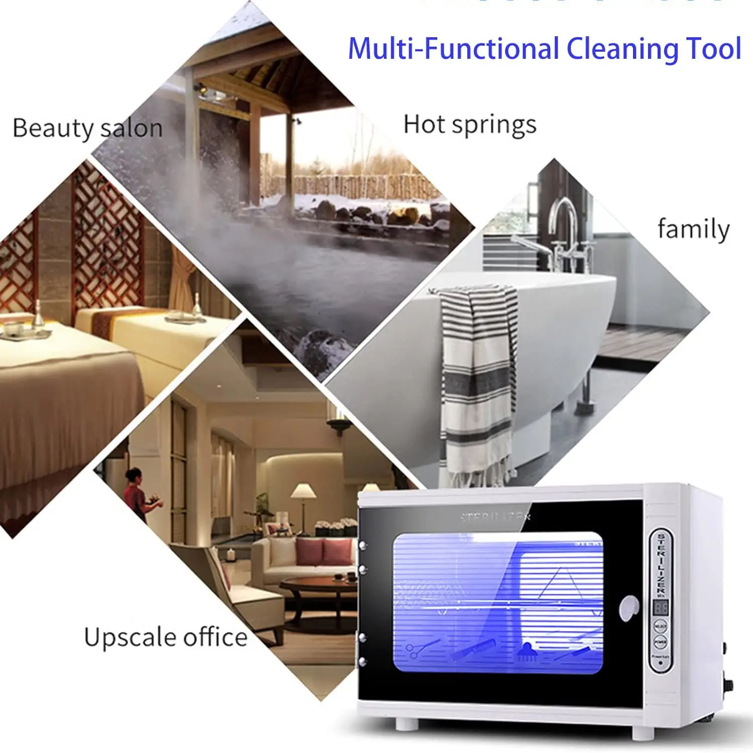 Nail Tool Sterilizer,9L Large Capacity Nail Tool Cleaning Machine，Cabinet Box Nail with Stainless Tray for Spa and Beauty Tools