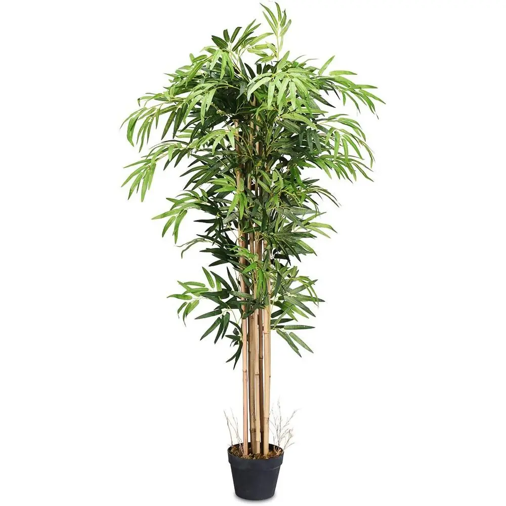 

5ft Tall Artificial Bamboo Plant with Natural Trunk and Leaves, Greenery Floor Artificial Plants for Indoor Outdoor Living Room