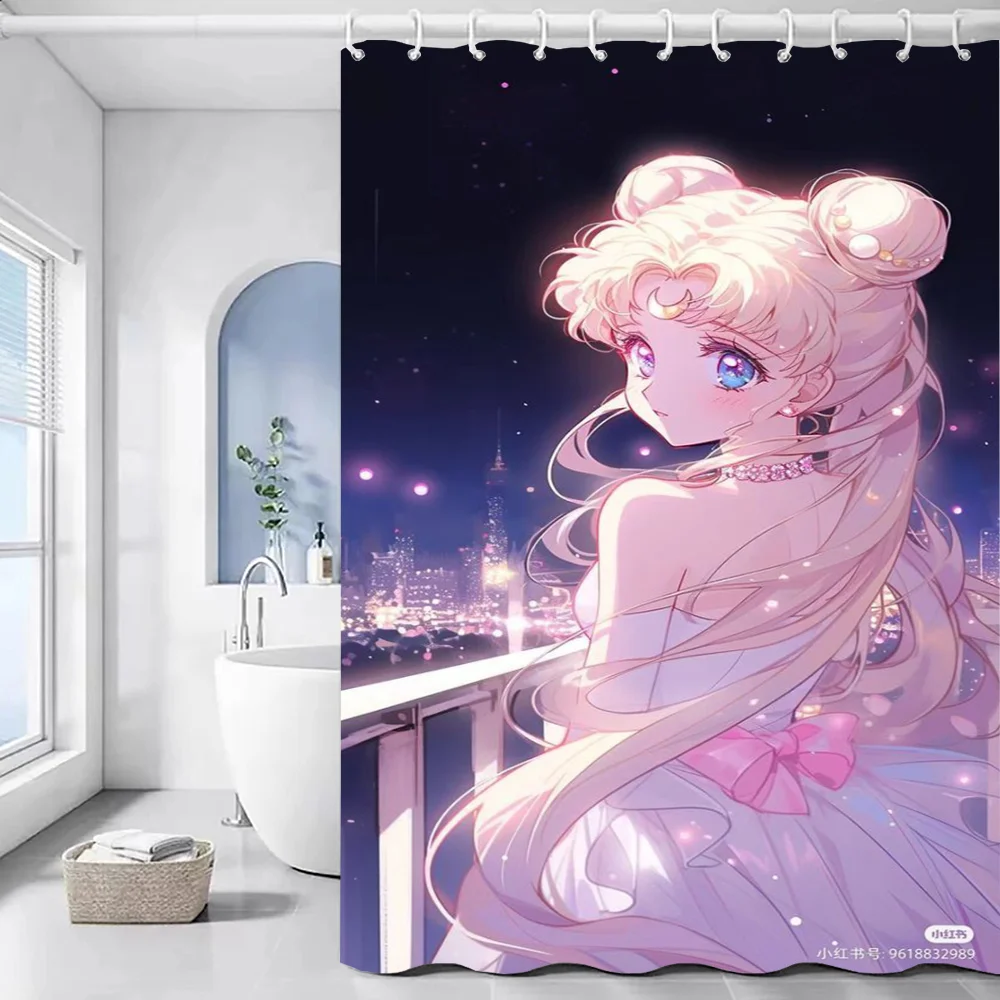 Shower Curtain Waterproof Fabric Bathroom Curtains S-Sailor Moon Bathroom Accessories Set Bath Sets the European Products Home