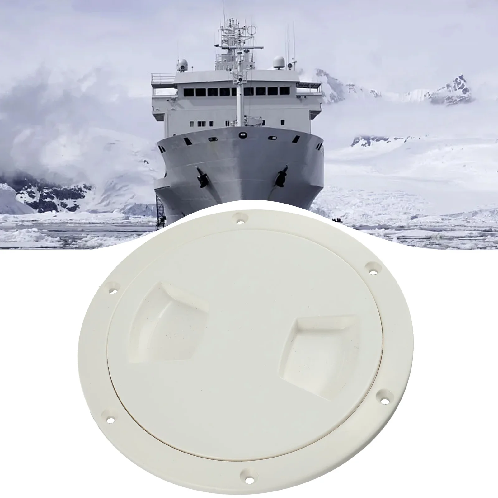 Round Access Hatch Cover for Marine Boat Yacht Inspection, 5 Inch, Solid ABS Molded Design, Protected with O Ring