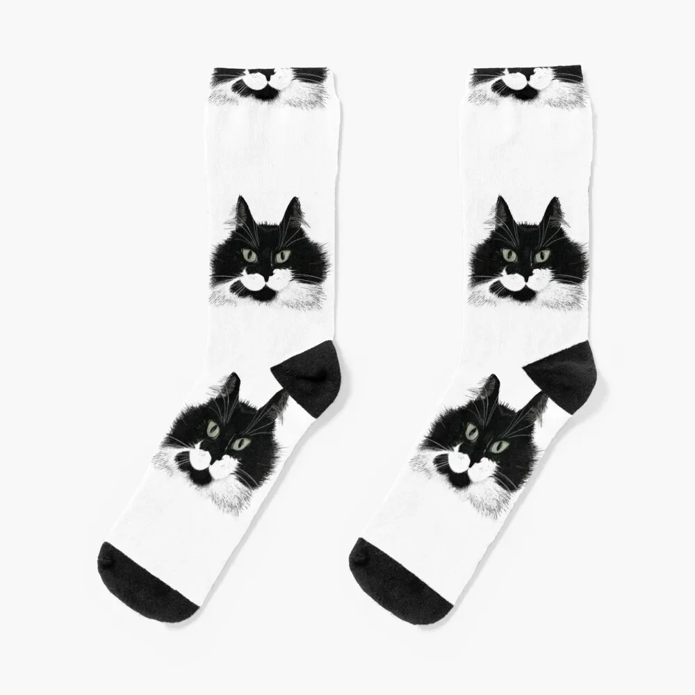 Tuxedo Cat - Full Face Socks professional running shoes Ladies Socks Men's