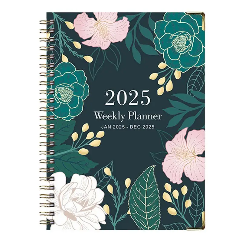 2025 Weekly Planner Floral Pattern Calendar Monthly Planner January 2025-December 2025 12-Month Planner Daily Schedule For