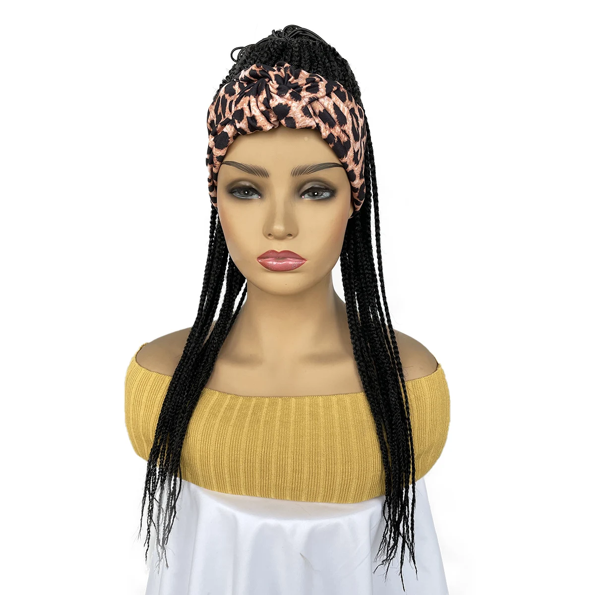 BCHR Headband Wigs for Black Women Synthetic Braided Wigs Twist Crochet Hair Cornrow Braid Wig Long Straight Headband Wig