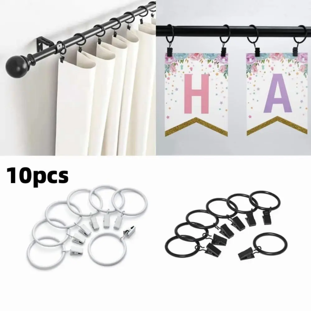 10 Stück Vorhangringe Clips Metall dekorativ rostfrei Gardinen Fenstervorhang Hängering Haken hängende Kleidung Clip Aufhänger