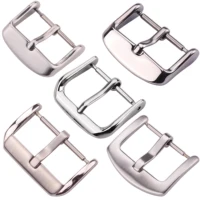 Hebilla de reloj de acero inoxidable de varios estilos, cierre de repuesto plateado de 16-24mm para correas de reloj de hombre