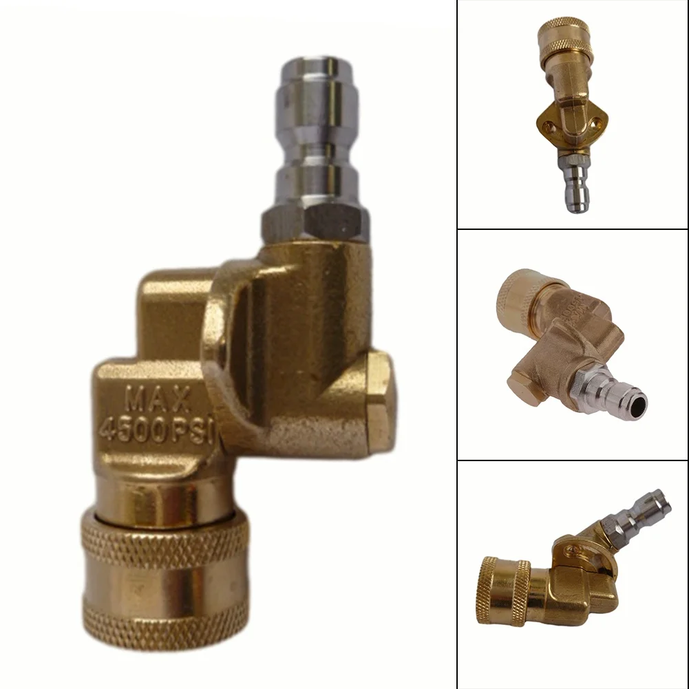 1PCS 1/4inches Rotary Coupler 180-degree Adjustable Adapter 4500 PSI High Pressure Adapter For High Pressure Car Washer