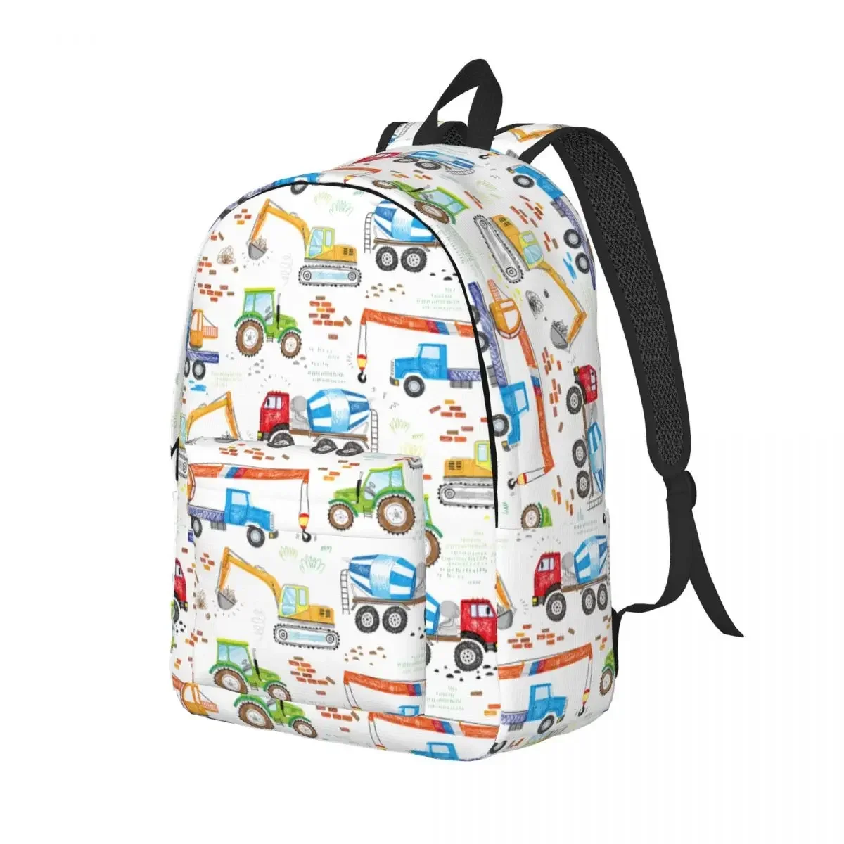 Cartoon Truck Excavator Backpack for Preschool Primary School Student Child Car Bookbag Boy Girl Kids Canvas Daypack Gift