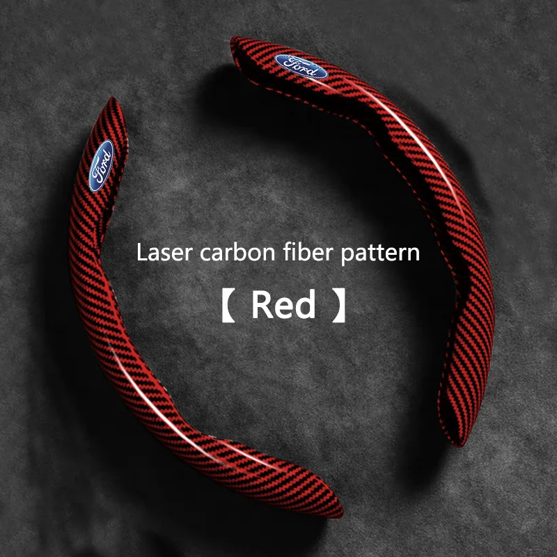 2pcs Carbon Fiber Car Steering Wheel Cover For Ford Focus mk2 mk3 Fiesta mk7 Ranger Mondeo mk4 Mustang Accessories Stickers view 4