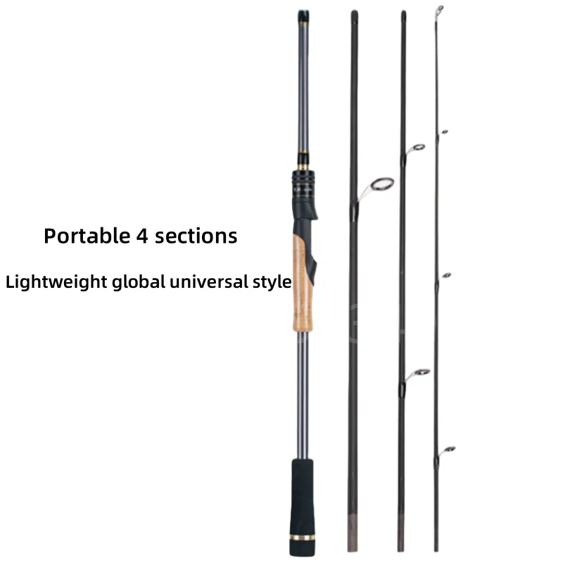 

Ultra-Short Portable Travel Fishing Rod 1.98m/2.1m 4 Section 100% High Carbon Lure Rod 4-25g Power Spinning/Casting