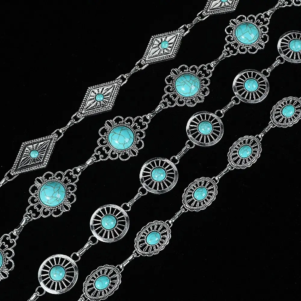 

Metal Turquoise Waist Chain Europe American Style Minority Design Western Country Waist Chain Alloy Jewelry Accessories
