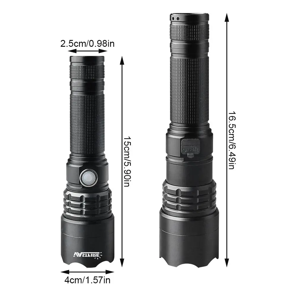 High Professional LED Flashlight Red Light for Hunting Tactical Night Scout Light Fish Light USB Rechargeable Waterproof Torch