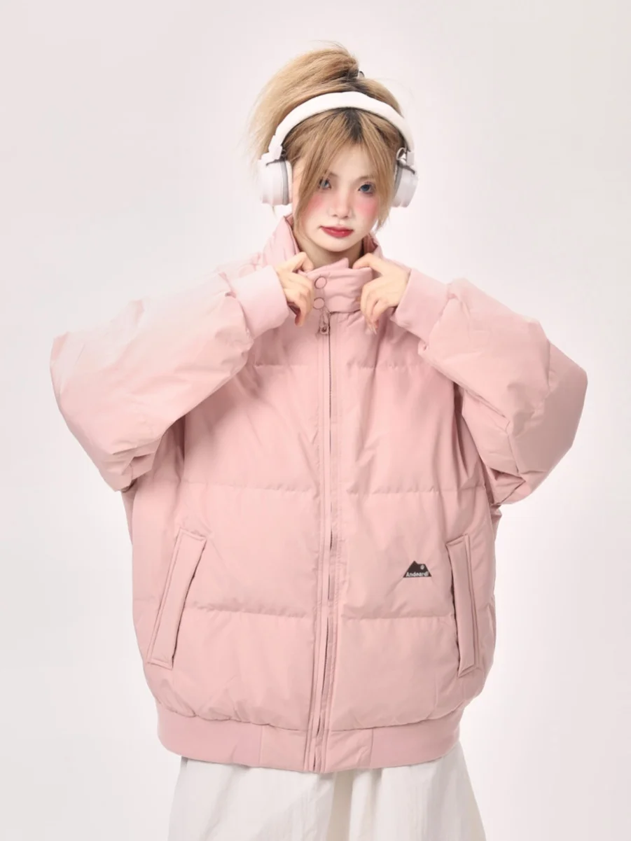 Japanese Style Loose Fit Stand Collar down Jacket Women's Basic Winter Coat 2026 New Loose Couple Style Outerwear