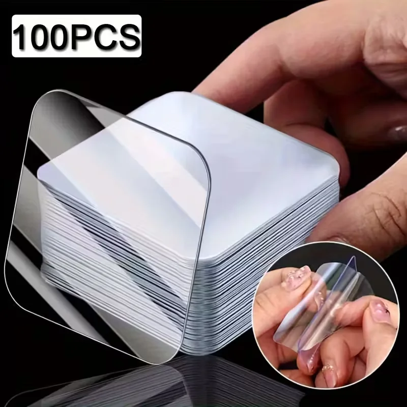 

100pcs Strong Double-Sided Tape, Clear & Residue-Free. Holds Strong on Multiple Surfaces with No Drilling or Nails Needed