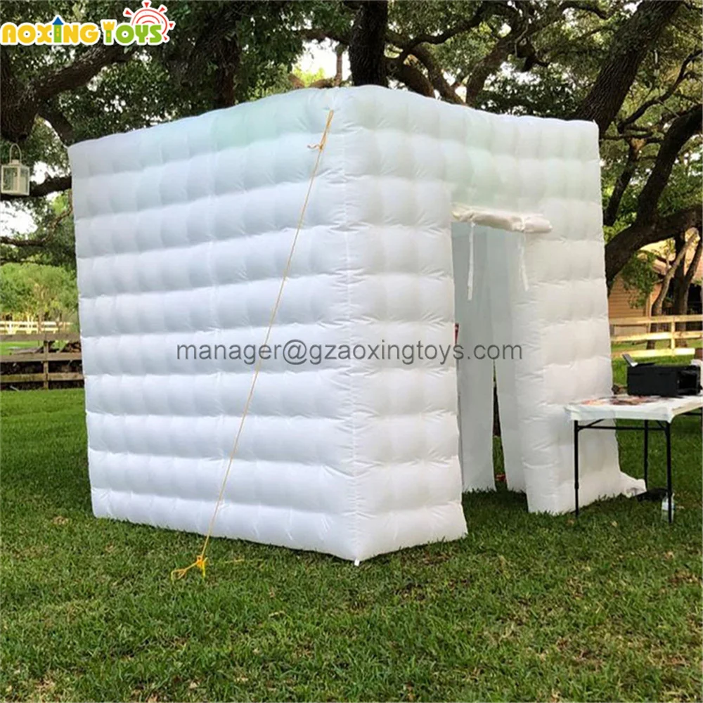 

Giant White Inflatable Square Tent Photo Booth Cube Party Tent With 2 Doors For NightClub Wedding Advertisement Event Decoration