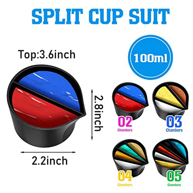 1 Set Split Cups For Paint Pouring Silicone Pour Cup Bundle Multi Channel Paint Pouring Tools For DIY Crafts Resin