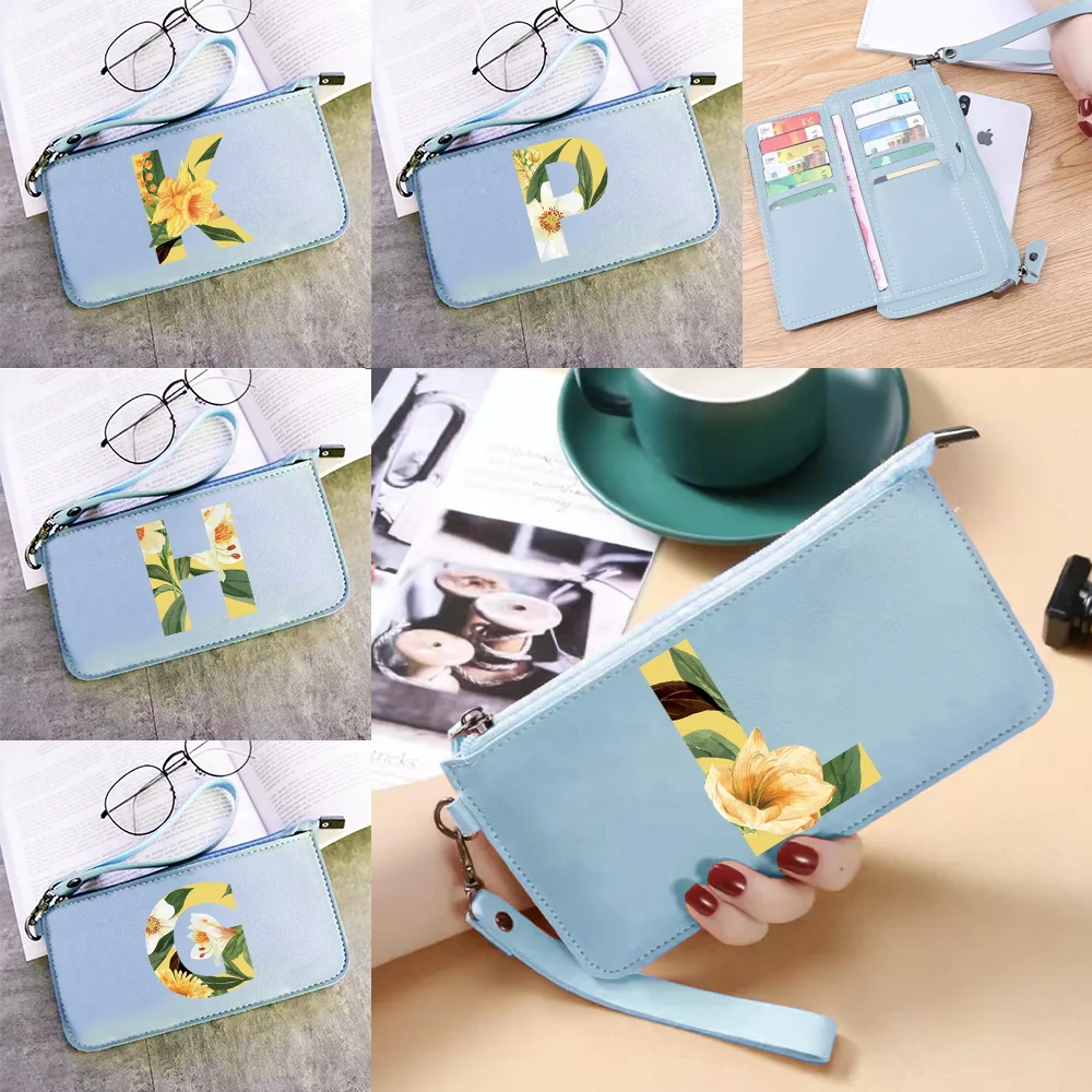 

Large Capacity New Long Zipper Wallet Multi-card Bag Floral Letter Pattern Outdoor Coin Purse Lightweight Multifunctional Wallet