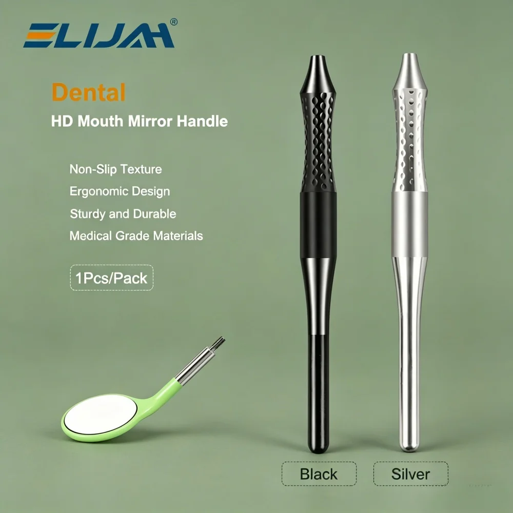 Miroir buccal dentaire avec poignée en acier inoxydable antidérapante, 1 pièce/paquet, autoclavable, filetage M2.5 pour têtes de miroir HD, ergonomique et durable