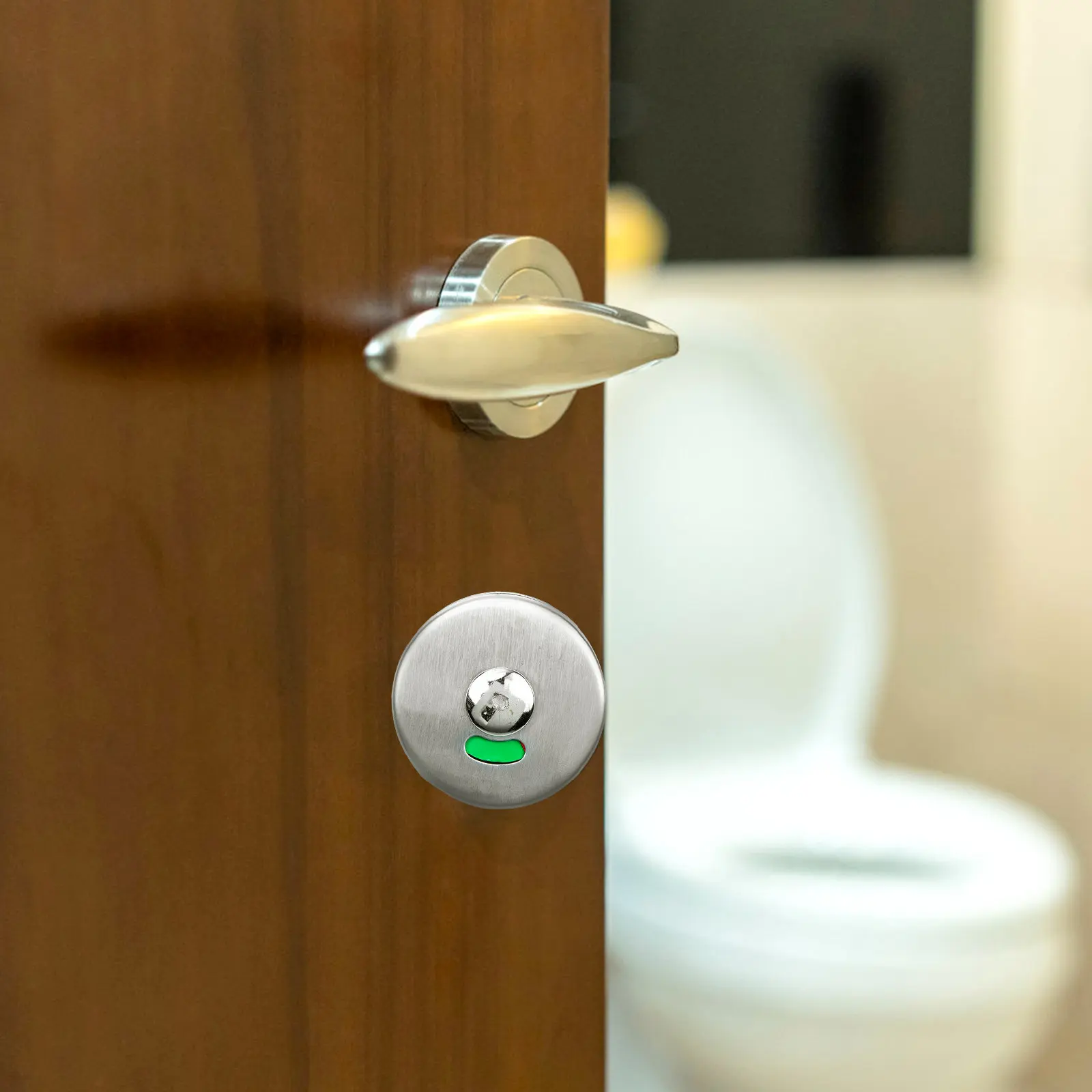 1Set Stainless Steel Privacy Indicator Lock Red Green Occupied Free Sign Lever Lock for Public Toilet Washroom Door Partition