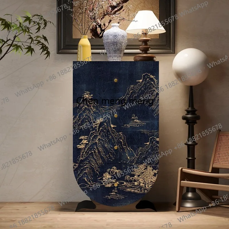 Komplett aus Massivholz gefertigter französischer Retro-Stil-Schrank, Esszimmer-Beistellschrank, Aufbewahrungsschrank für den Eingangsbereich, mittelalterlicher Schubladenschrank.