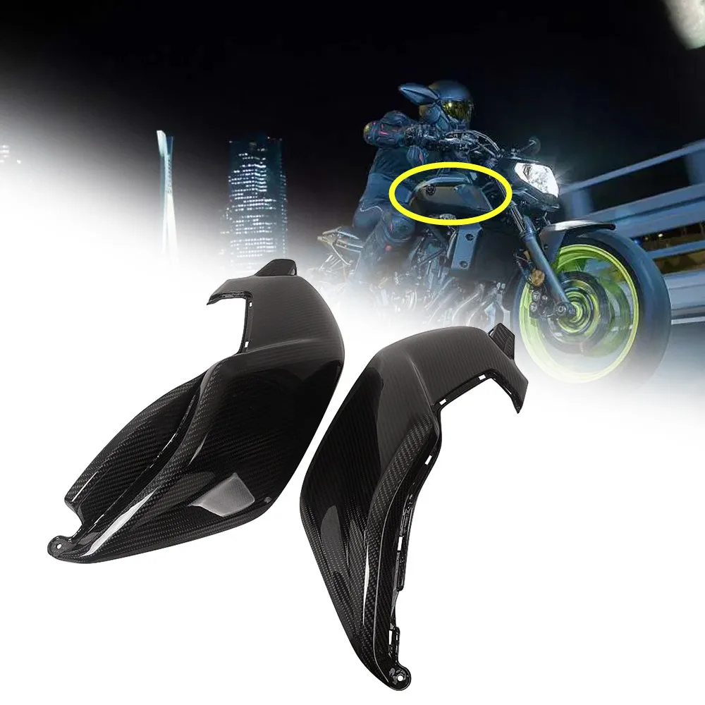 MOTO4U 100% Carbon Fiber Side Tank Cover Twill Gloss/Matt Motorcycle Modification For Yamaha MT07 MT-07 2018 2019 2020