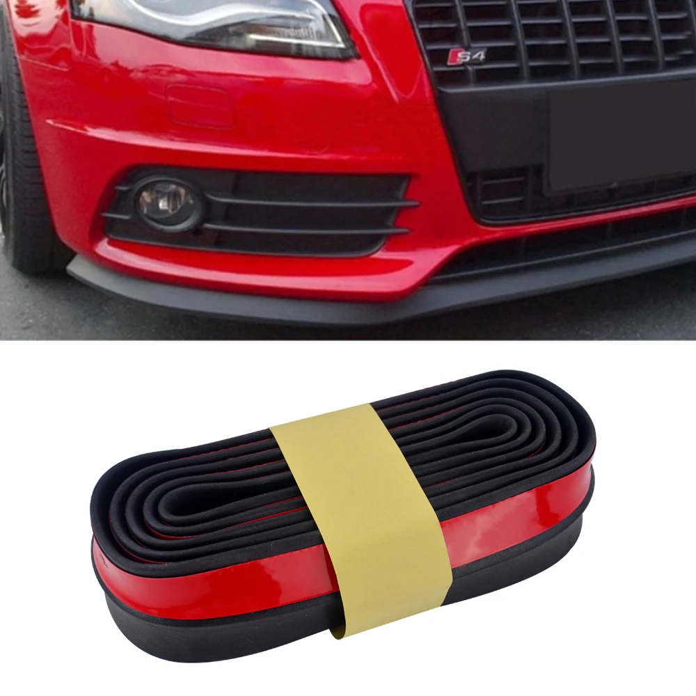 2.5M Car Bumper Lip Stickers Car Front Bumper Lip Rubber Car Bumper Protectors Exterior Mouldings Bumper Lip Strip 65mm Width