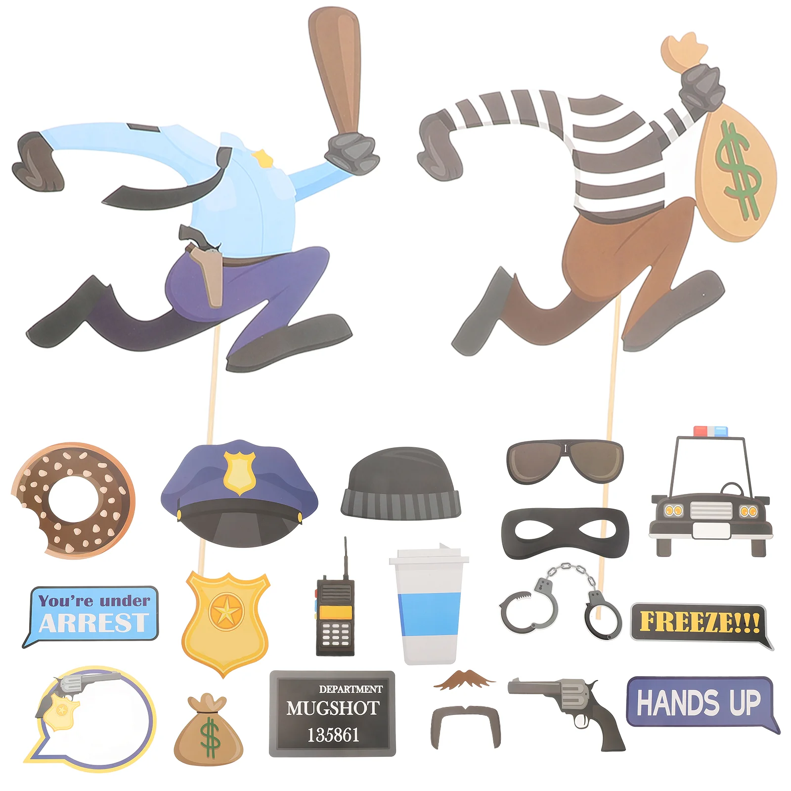 Cops and Birthday Party Favors Badge Police Accessories Costume Thief Photo Props