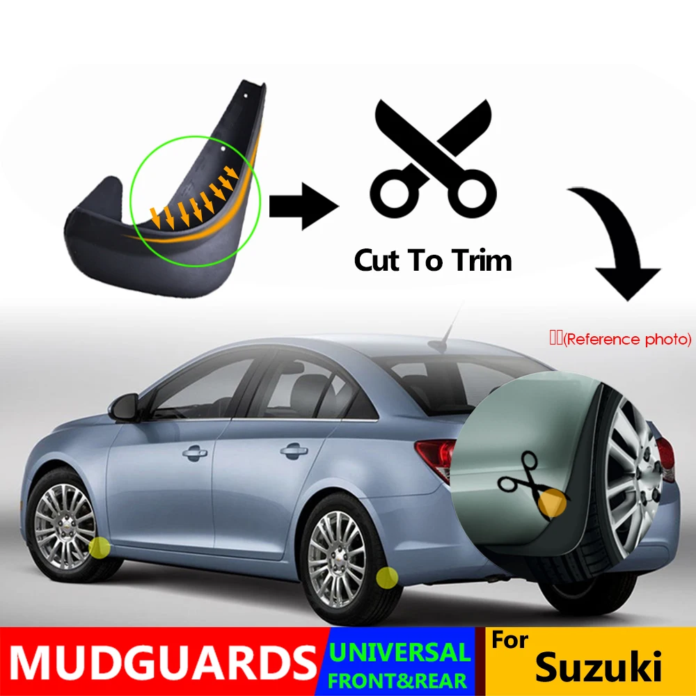 4pcs Universal Mud Flaps Mudflaps Splash Guards Mudguards Front and Rear For Suzuki Dzire Baleno Aerio SX Cultus Kei Kizashi SE