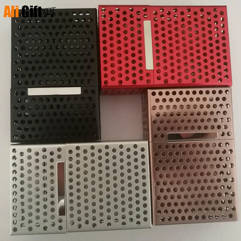 Light weight Hollow Aluminum Flip Magnet Cigarette Packs Cigar Tobacco Holder Storage Case Pocket Box