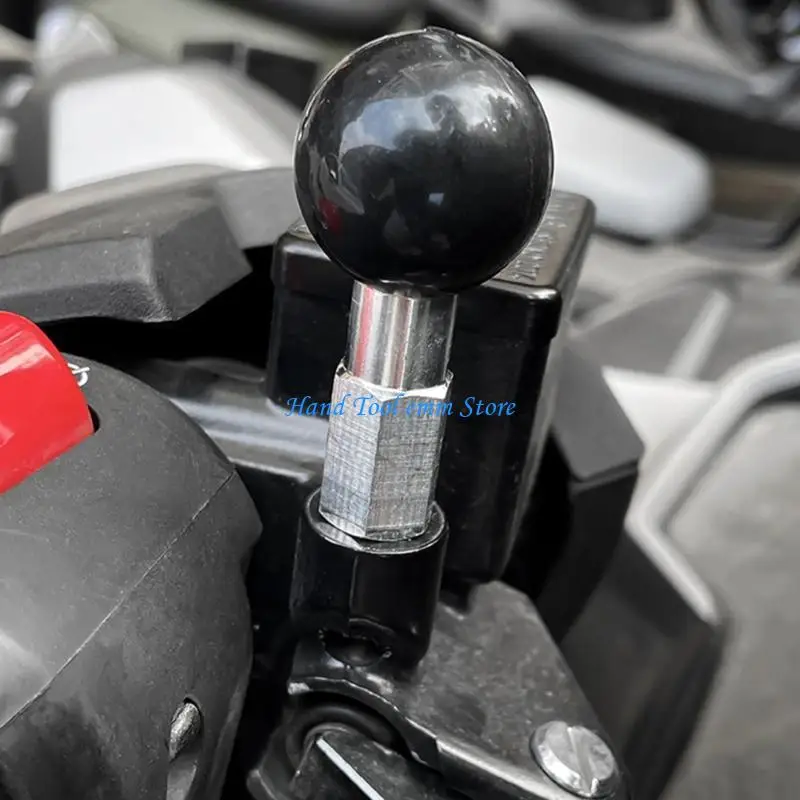 

H37F 1 Pack 1'' Ball Adapter with M10x1.25 Threaded Metal Support Anti-slip Ball Adapter Easy Fixing fits for Motorcycles