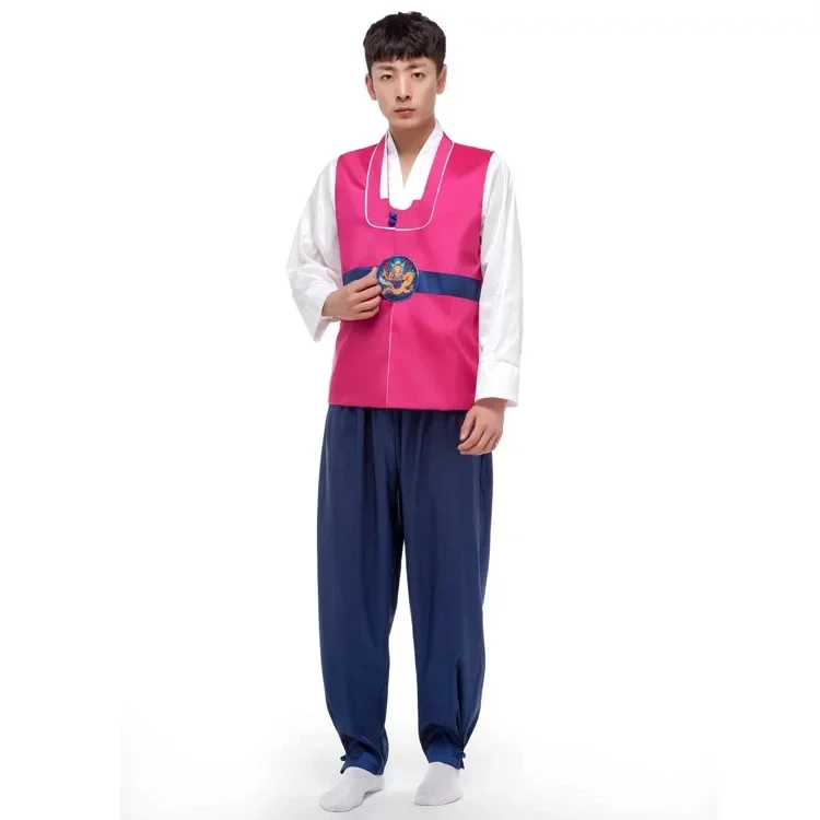 New Arrival Men Hanbok Male Korea Tradition Costume 3 PCS Hanfu Korea Folk Clothes Stage Performance Party Cosplay Costume