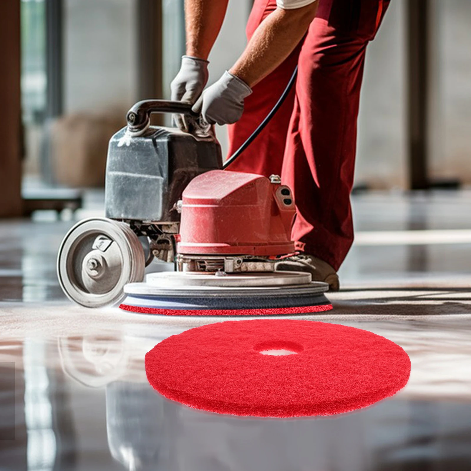 

Red Pad Floor Scrubber 17 Inch Cleaning Cloth Polishing Pads Multi Functional Efficient Tool Durable Fabric For Hardwood Tiles
