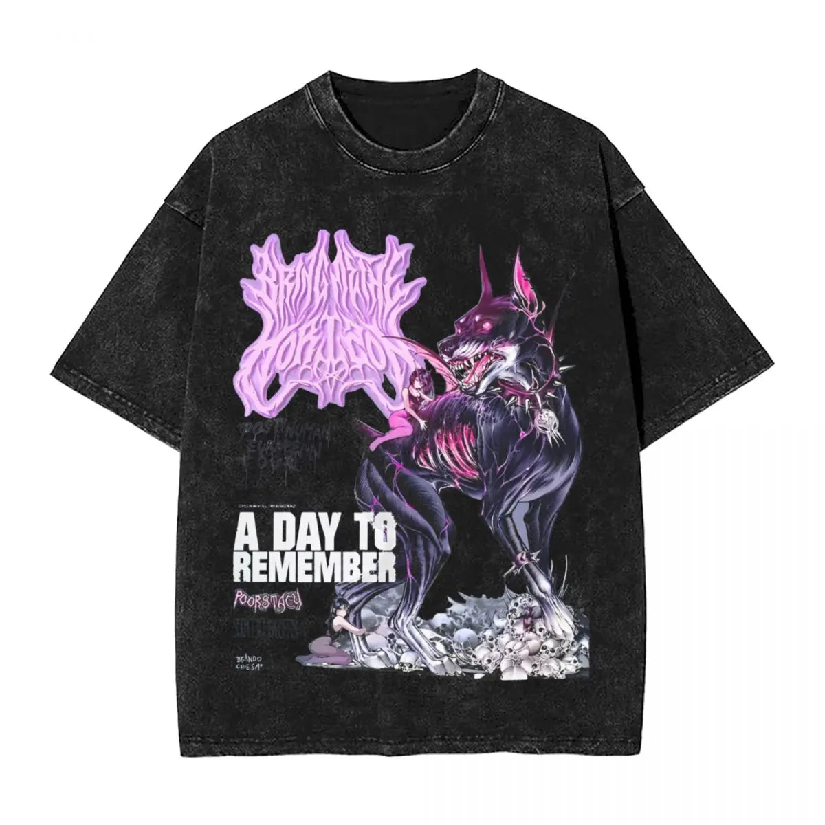 Men's BMTH Horizons T-Shirts Band death metal Tops Summer Y2K Basic Short-Sleeved T Shirt O-Neck Fashion Print Tshirt Cheap