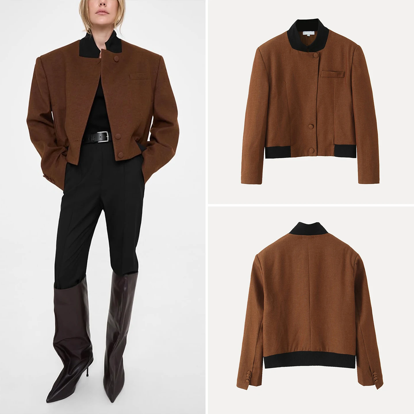 

Восстанавливаемая универсальная повседневная женская куртка в стиле ретро, верхняя одежда, осень 2024, женское пальто со стойкой, очаровательное персонализированное пальто