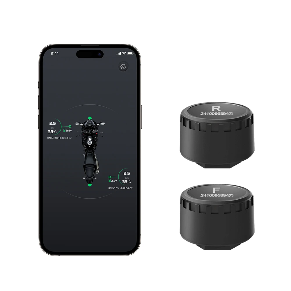 Motorcycle TPMS 2 Sensors Bluetooth Tire Pressure Monitoring System for Phone Diagnostic Set Moto Accessories