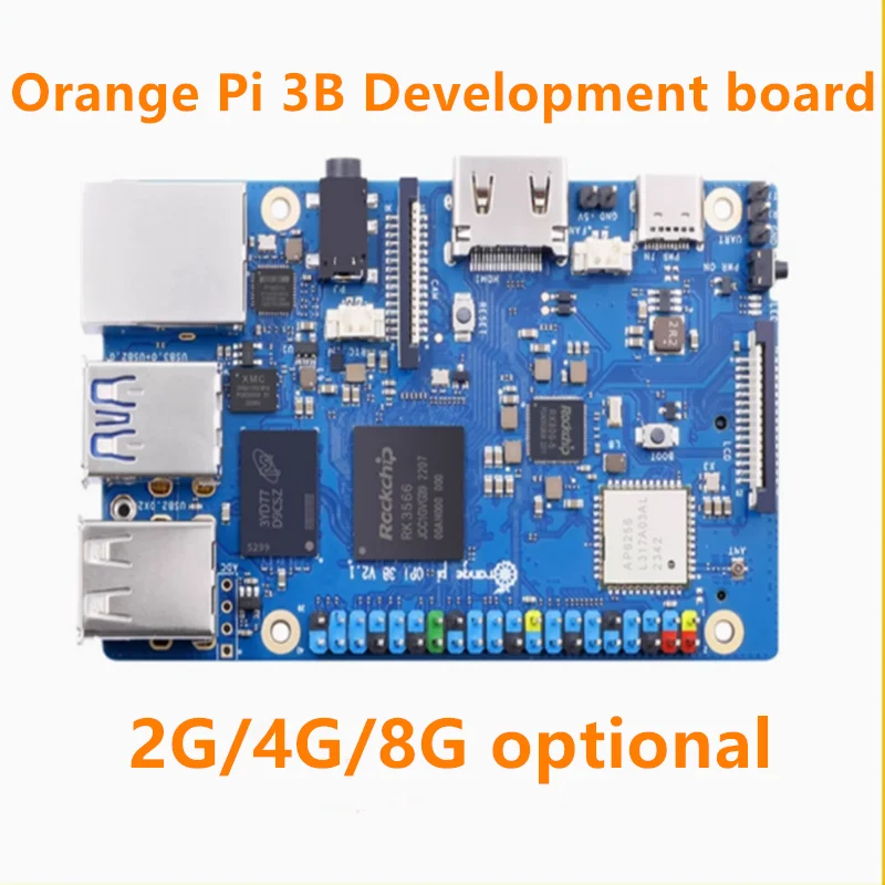 Orange Pi 3B Rockchip RK3566 Quad-Core 64-bit SBC Single Board WiFi+BLE Gigabit Run Android Linux OpenHarmony OS Mini PC