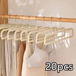 Velvet Pants Hangers, with Non-Slip Rods, Set of 20 Felt Loose/Pants Hangers, Slim and Stylish Space-Saving Closet Hangers, 360 ° Swivel Hook, Bra and Vest Hanger, Shorts, Jeans, Towel
