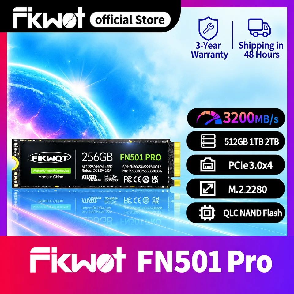 Fikwot FN501 Pro M2 NVME SSD 2TB 1TB 512GB 256GB M.2 2280 Internal