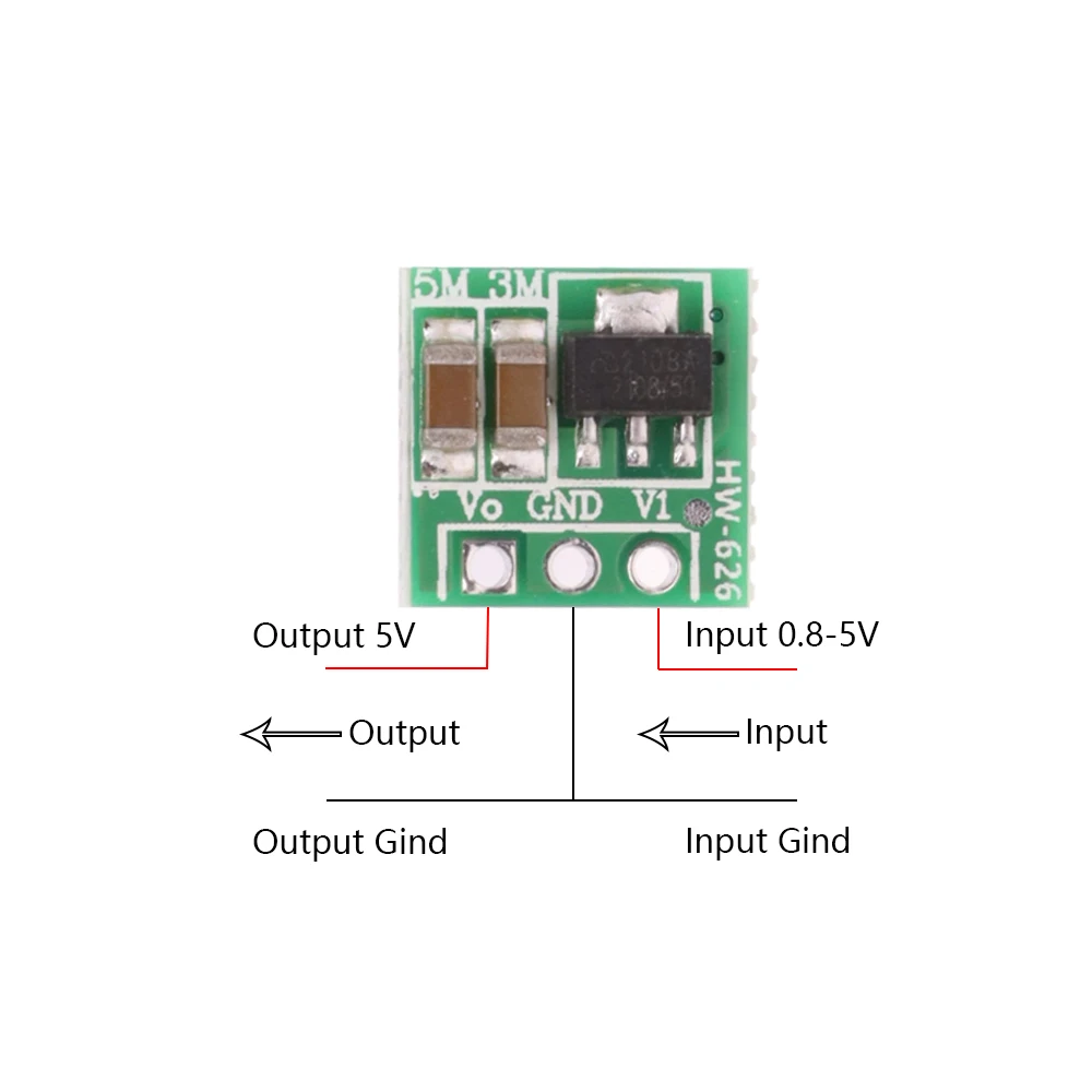 5 pz/lotto DC Boost Step UP convertitore 1.5V 3V 3.7V 4.5V a 5V modulo di alimentazione regolatore di tensione per batteria 18650 Li-ion