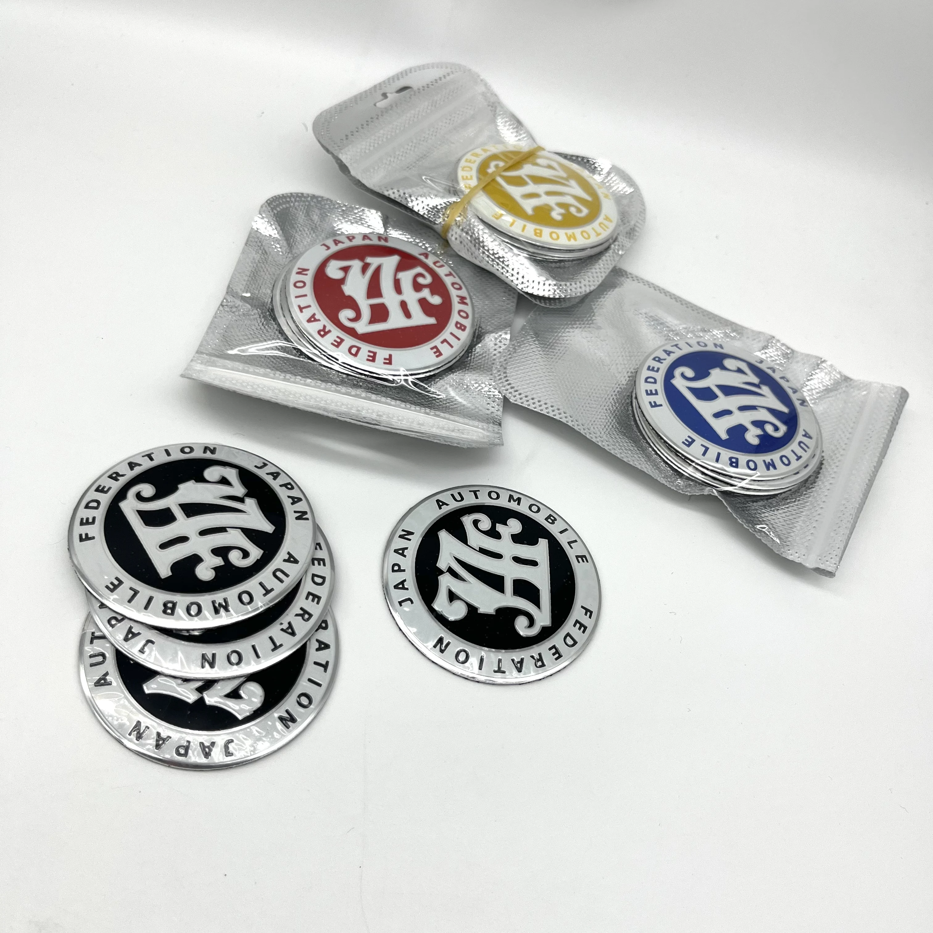 4pcs/Lot 56mm 65mm 3D Universal Car Wheel Center Hub Cap Sticker JAF Federation Badge Emblem Sticker Car Styling Auto Accessorie