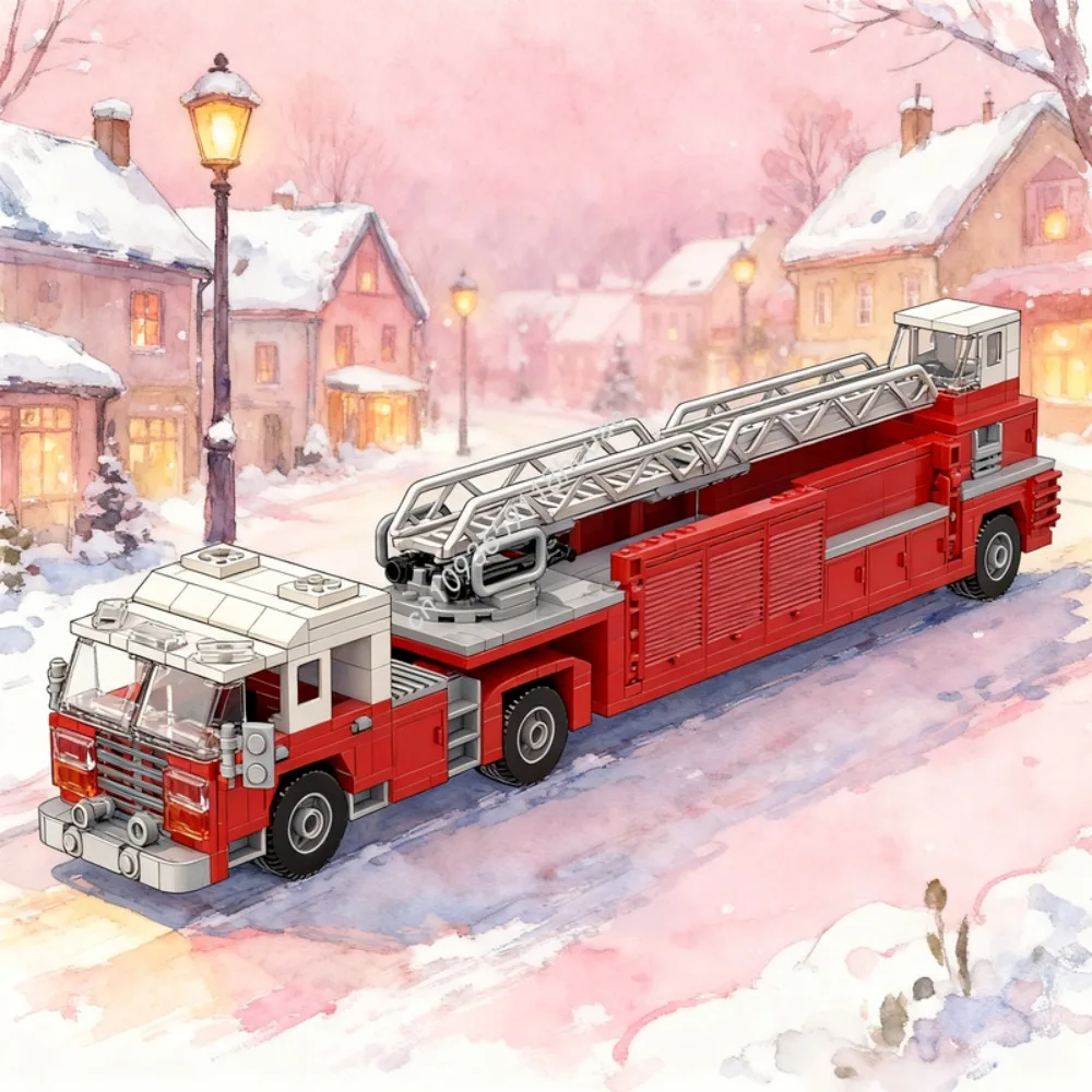 

531 шт. MOC городской пожарный сержант, модель грузовика, строительные блоки, строительные игрушки, идея для рождественского подарка, образование, детский кирпич
